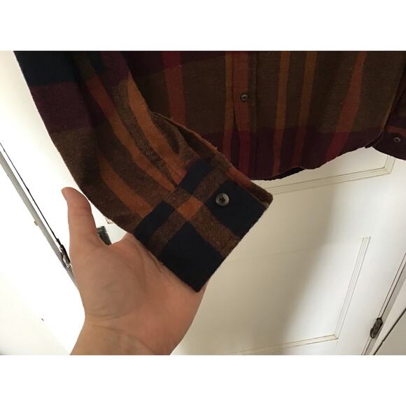 Natural Blue by Visitor Plaid 100% Cotton Long Sleeve Button Down small - Picture 4 of 8